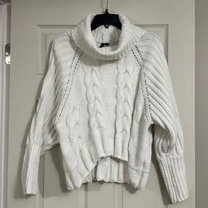 Thick white knit sweater